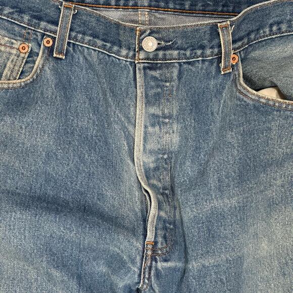 VTG Levi’s 501xx Button Fly Jean W38 L34 Distressed Denim Straight Leg Y2K 2000s - Picture 9 of 14